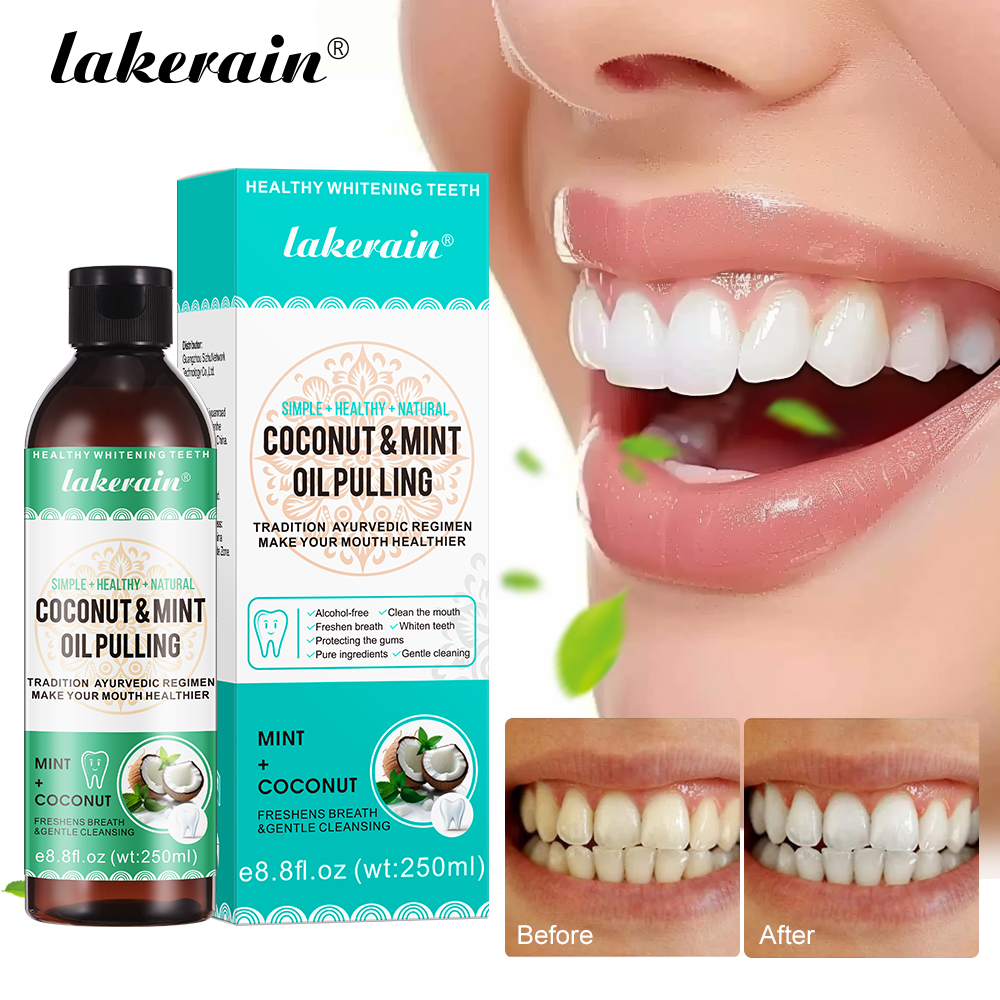 Teeth Whitening With Coconut Oil - Coconut Mint Pulling Oil Mouthwash Alcohol-free