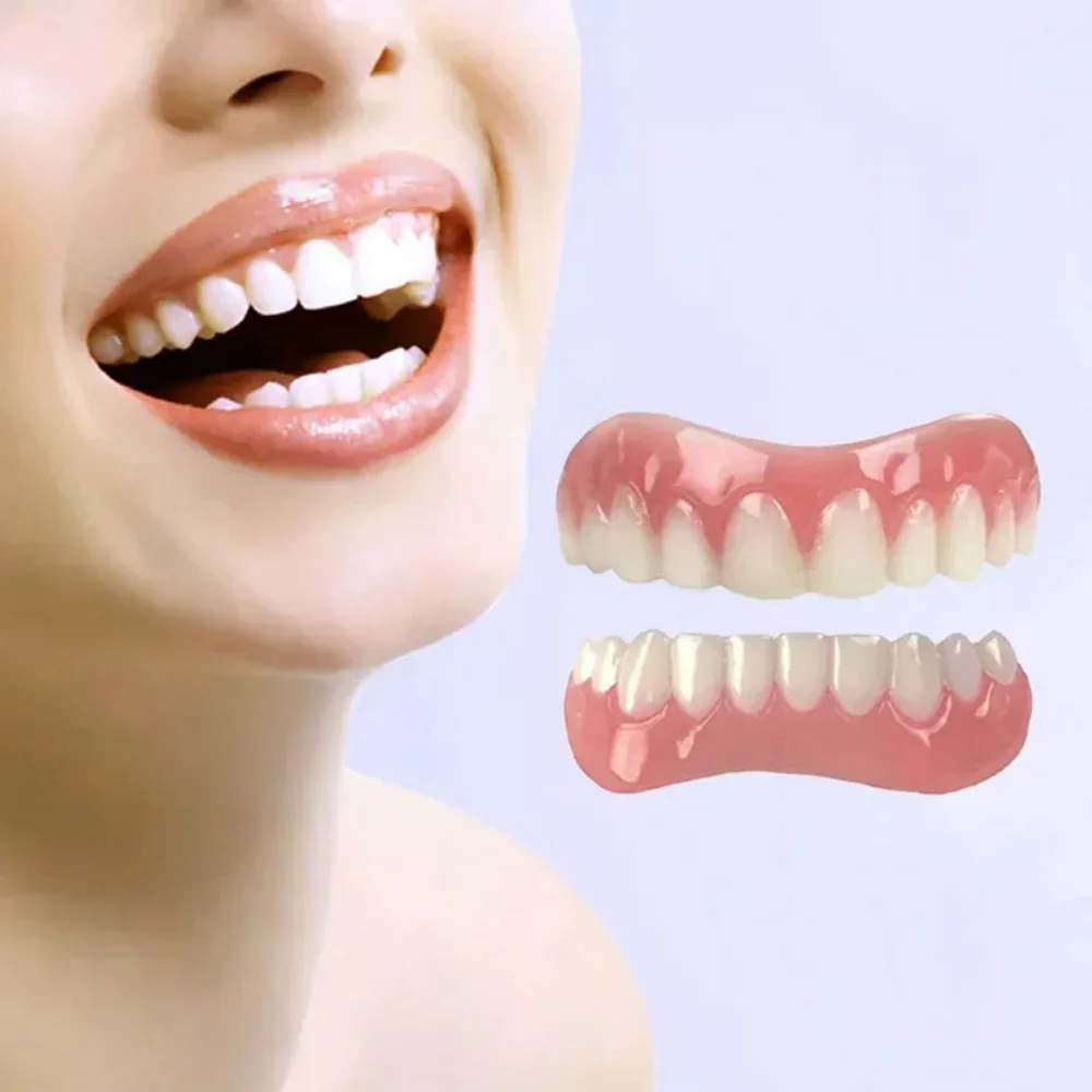 Teeth Whitening Instant - AG---4 Sets Silicone Fake Teeth Veneers