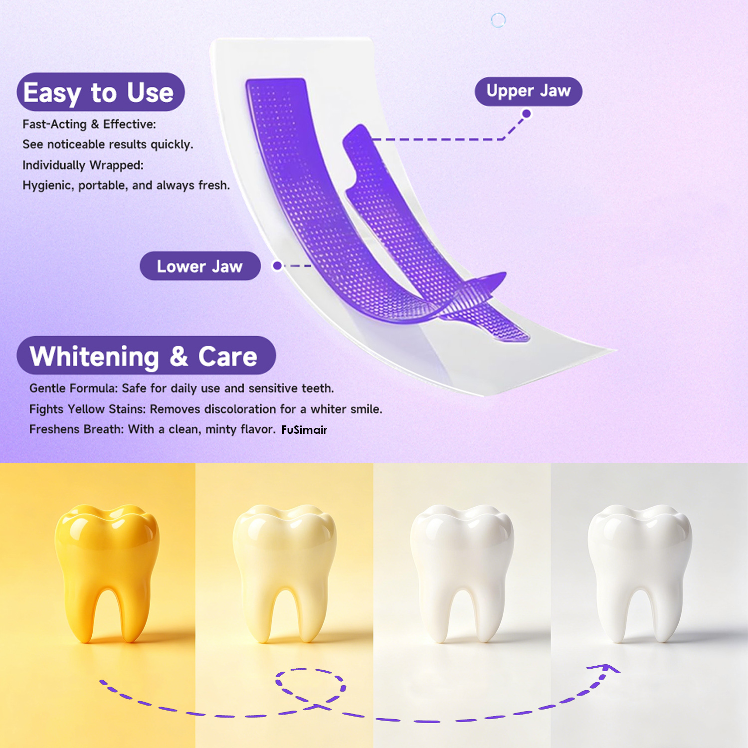 Purple Whitening Strips Bright - огляд і ціна Teeth Whitening Strips Crest