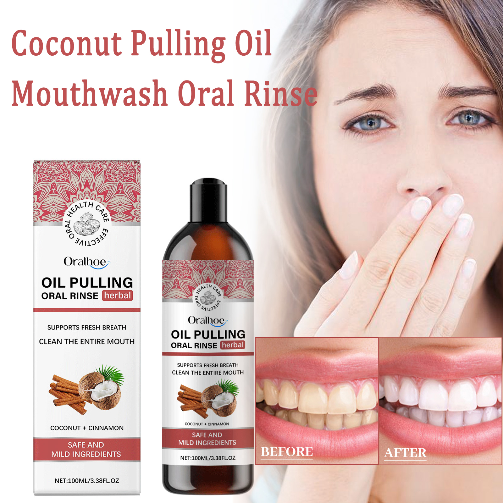 Coconut Pulling Oil Mouthwash  - огляд і ціна Teeth Whitening With Coconut Oil