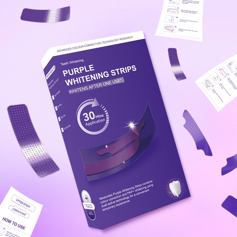 V34 Purple Glowing Dry Tooth S - огляд і ціна Teeth Whitening Strips Crest