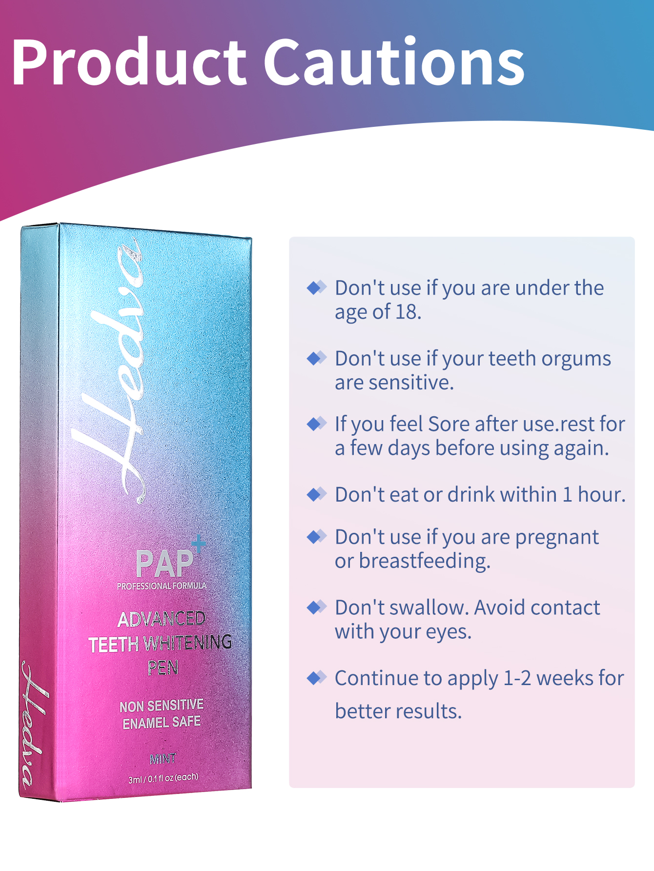 Hedva PAP+ Teeth Whitening Pen - огляд і ціна Teeth Whitening Instant