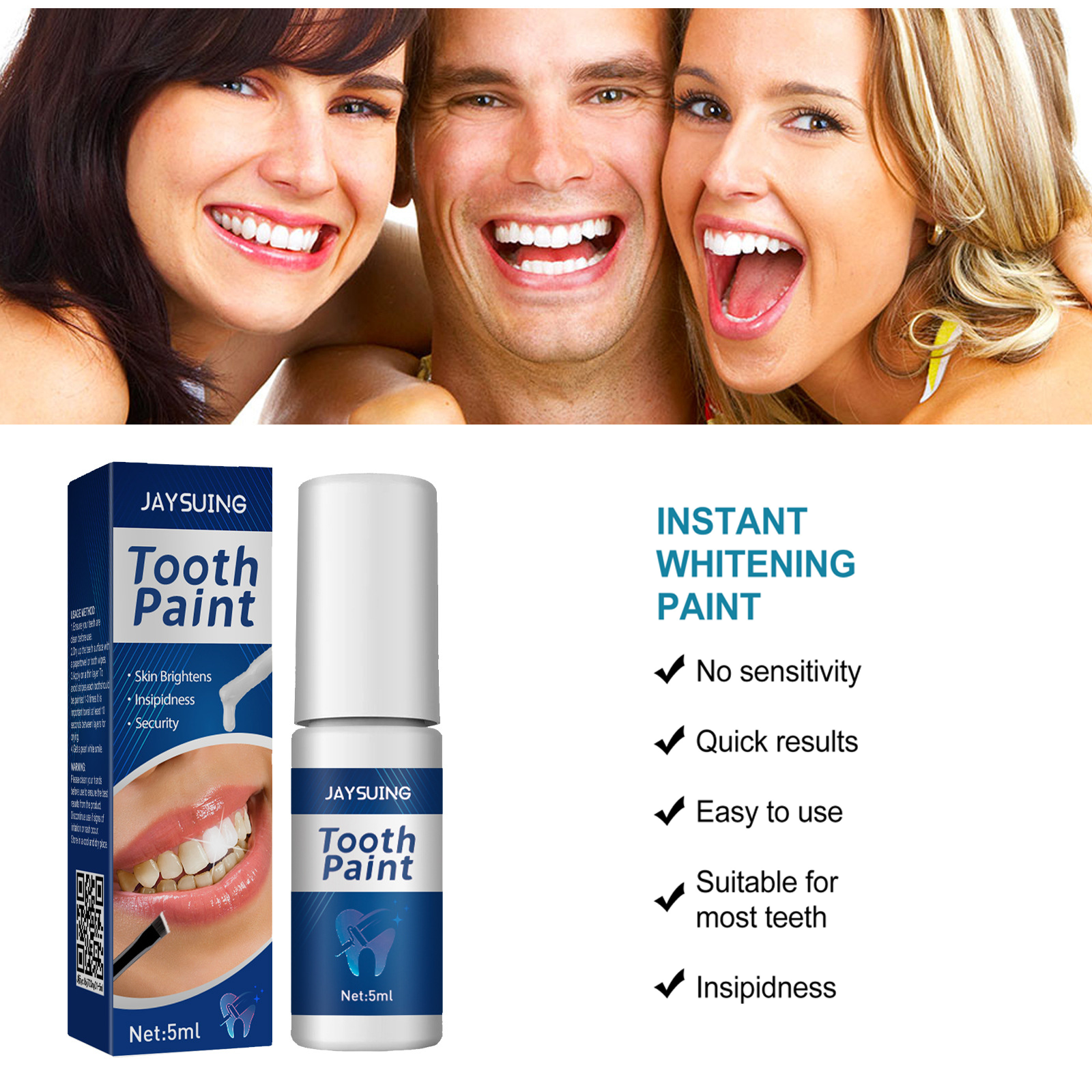 Teeth Brighten Paint Instantly - огляд і ціна Teeth Whitening Instant