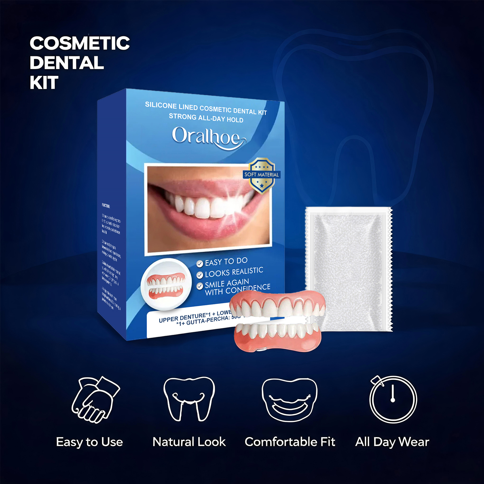 Silicone Lined Cosmetic Dental - огляд і ціна Teeth Whitening Instant