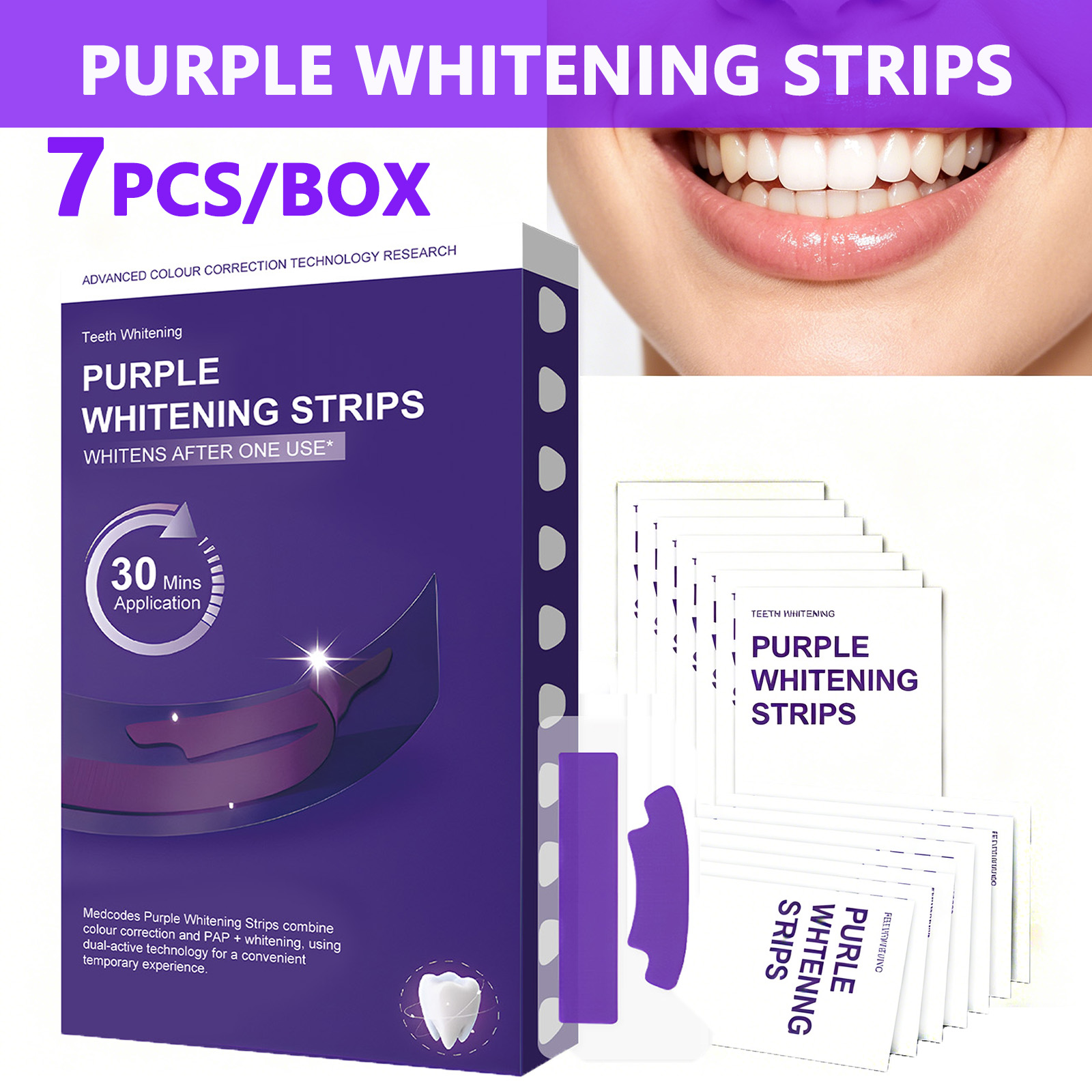 Purple Teeth Whitening Strips  - огляд і ціна Teeth Whitening Strips Crest