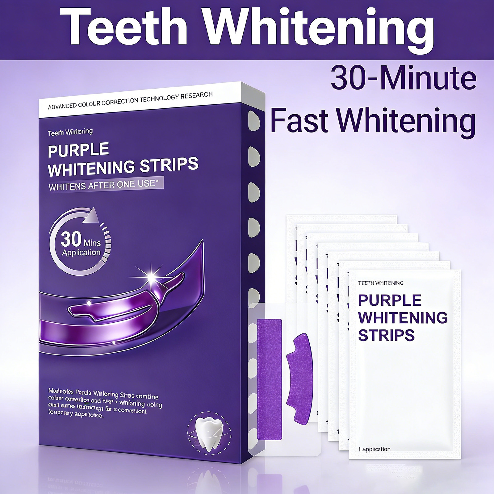 Purple Teeth Whitening Strips  - огляд і ціна Teeth Whitening Strips Crest