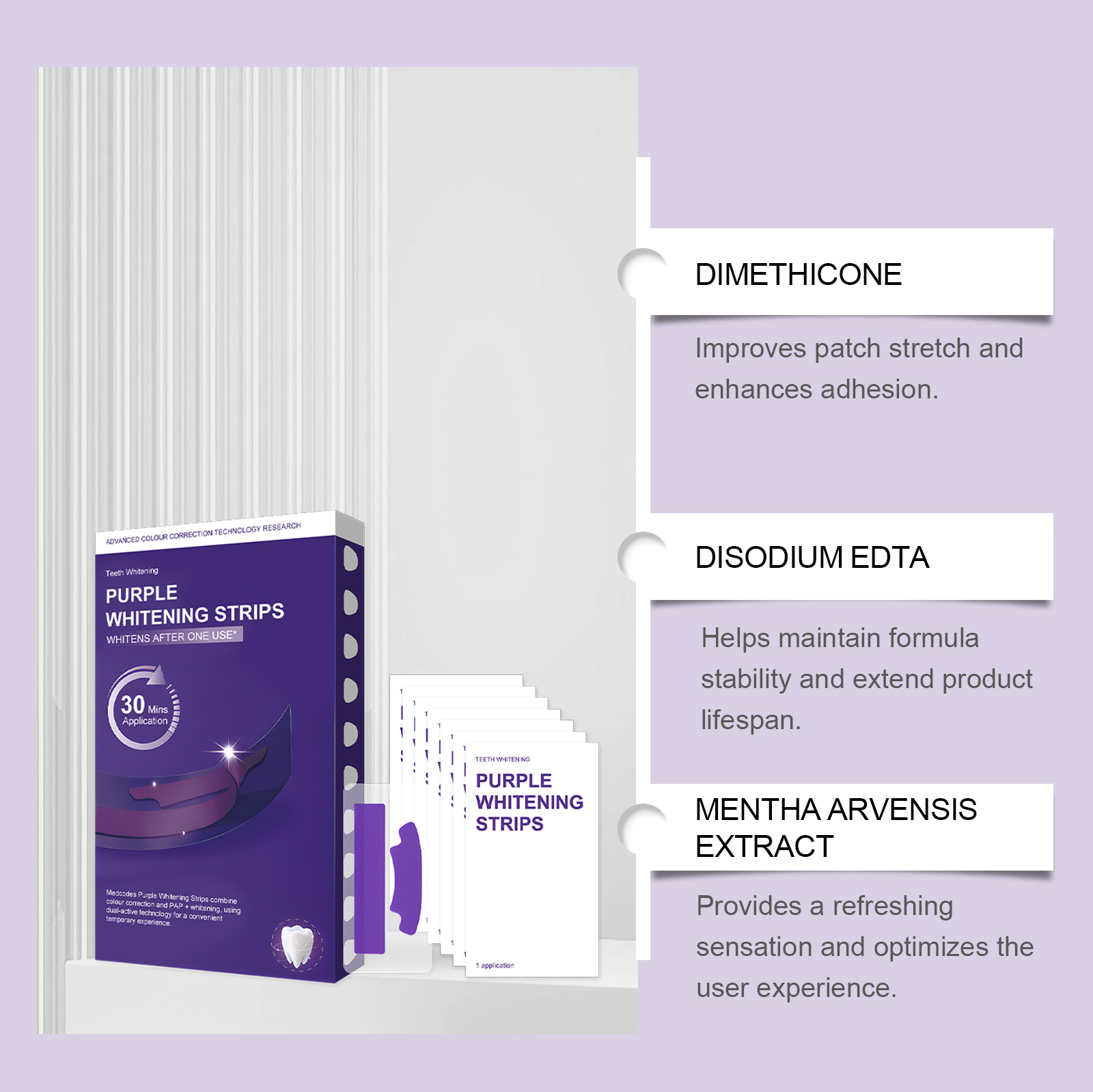 Purple Teeth Whitening Strips  - огляд і ціна Teeth Whitening Strips Crest