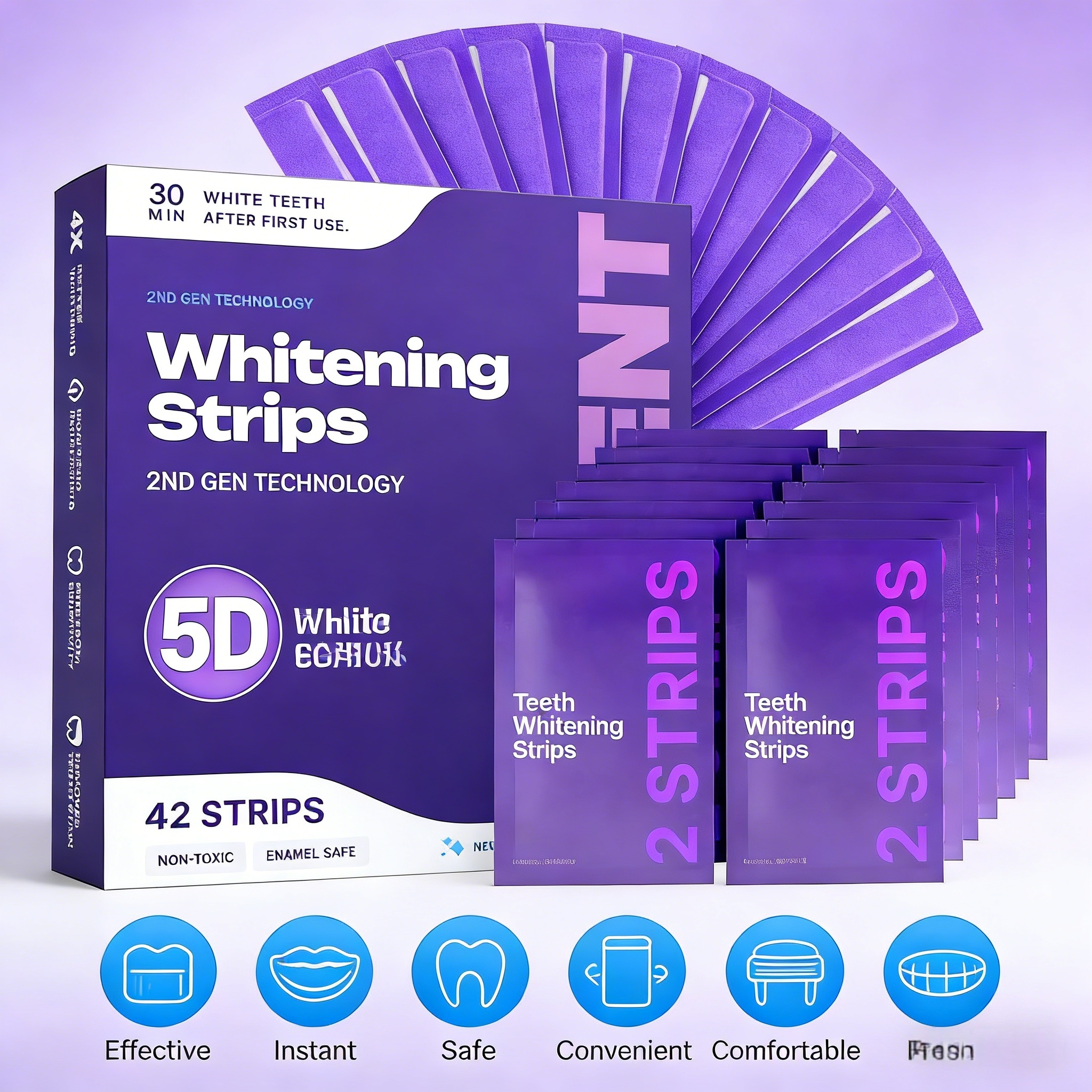 Purple Formula Teeth Whitening - огляд і ціна Teeth Whitening Strips Crest