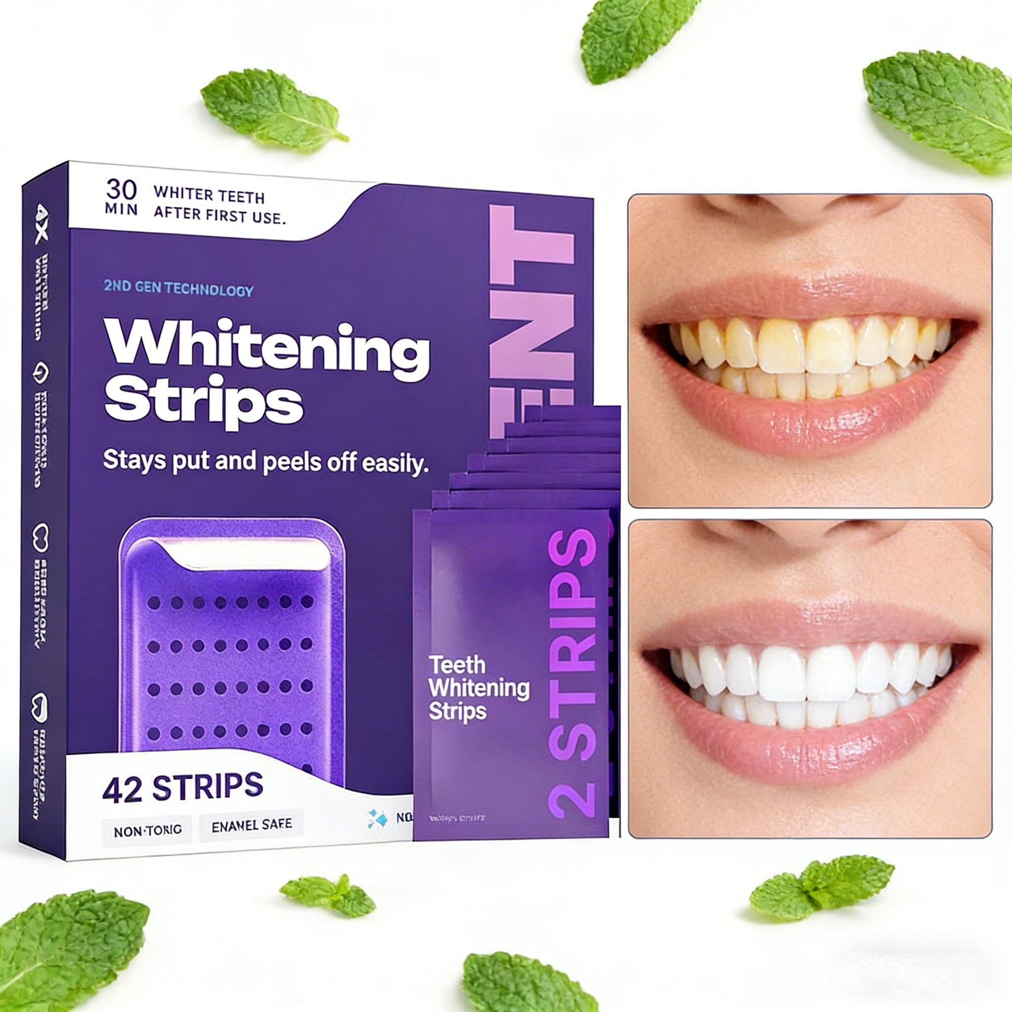 Purple Formula Teeth Whitening - огляд і ціна Teeth Whitening Strips Crest