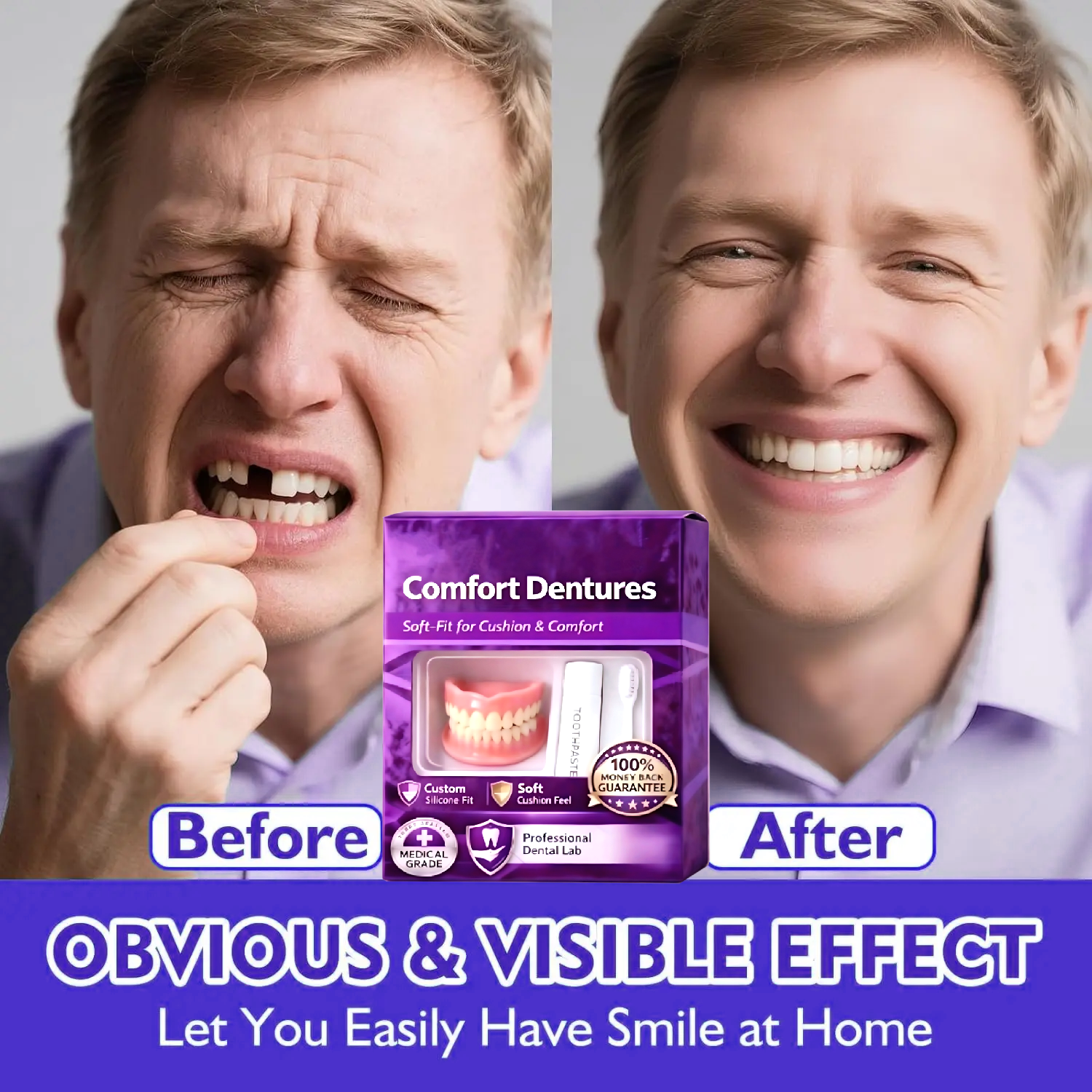 Full Set Natural Dentures Uppe - огляд і ціна Teeth Whitening Instant